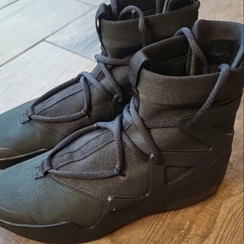 Nike Air Fear of God 1 Triple Black Off Noir Suede Sneakers, Men's 6, W 7.5 - Picture 2 of 16